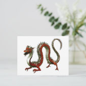 Red Chinese Dragon Postkarte (Stehend Vorderseite)