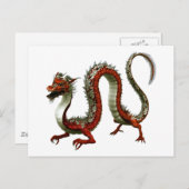 Red Chinese Dragon Postkarte (Vorne/Hinten)