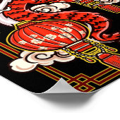 Red Chinese New Year Of The Dragon 2024 Lanterns C Poster (Ecke)