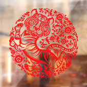 Red Chinese New Year Tiger Fensteraufkleber (Blatt 2)