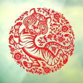 Red Chinese New Year Tiger Fensteraufkleber (Blatt 3)