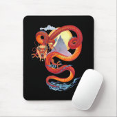 Red Chinese Red Dragon Mousepad (Mit Mouse)