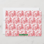 Red Chinoiserie Weihnachtsfotokarte Feiertagskarte (Rückseite)