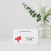RED CHIRP Business Card Visitenkarte (Stehend Vorderseite)