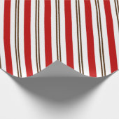 Red & Chocolate Brown Candy Cane Weihnachten Geschenkpapier (Ecke)