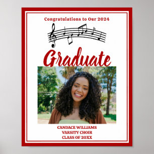 Red Choir Foto High School Graduation Party Poster