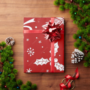 Red Christmas 30"x30" Wrapping Paper Geschenkpapier