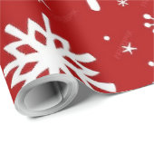 Red Christmas 30"x30" Wrapping Paper Geschenkpapier (Rolleneckpunkt)