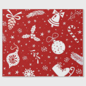 Red Christmas 30"x30" Wrapping Paper Geschenkpapier (Flach)