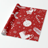 Red Christmas 30"x30" Wrapping Paper Geschenkpapier (Ungerollt)