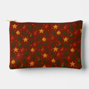 Red Christmas Accessory Pouch - Klassischer Urlaub Zubehörtasche