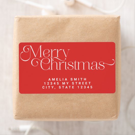 Red Christmas Address Label (Insitu)