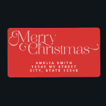 Red Christmas Address Label<br><div class="desc">Red White Confetti Rücksendeadressen-Aufkleber</div>