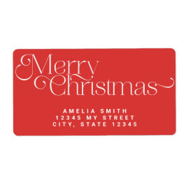 Red Christmas Address Label