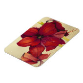 Red Christmas Amaryllis Foto Magnet (Linke Seite)