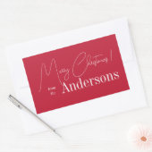 Red Christmas aus Familienname Rechteckiger Aufkleber (Umschlag)