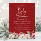 Red Christmas Baby Shower Einladung
