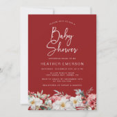 Red Christmas Baby Shower Einladung (Vorderseite)