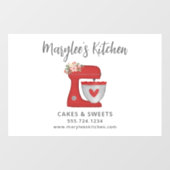 Red Christmas Baker Konditorei Koch Business Fensteraufkleber (Blatt)