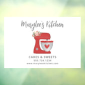 Red Christmas Baker Konditorei Koch Business Fensteraufkleber (Blatt 3)