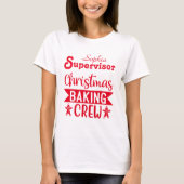 Red Christmas Baking Crew Supervisor Holiday T-Shirt (Vorderseite)