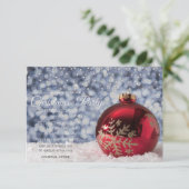 Red Christmas Ball, Light Company Christmas Party Einladung (Stehend Vorderseite)
