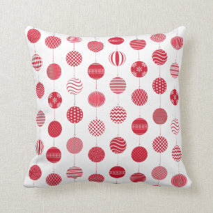 Red Christmas Ball Pattern Pillow Kissen