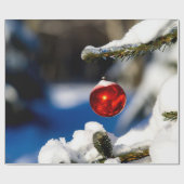 Red Christmas Ball, Sonnentag Geschenkpapier (Flach)