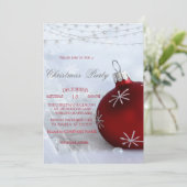 Red Christmas Ball, String Lights Christmas Compan Einladung (Stehend Vorderseite)