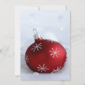 Red Christmas Ball, String Lights Christmas Compan Einladung (Rückseite)