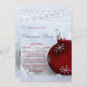 Red Christmas Ball, String Lights Christmas Compan Einladung (Vorne/Hinten)