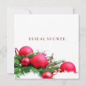 Red Christmas Balls Brautparty Einladung (Rückseite)
