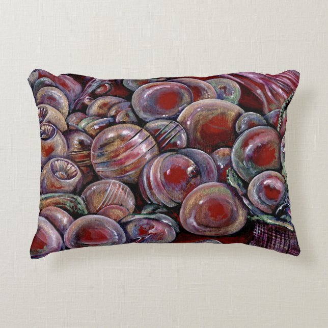 Red Christmas Balls Dekokissen (Vorderseite)