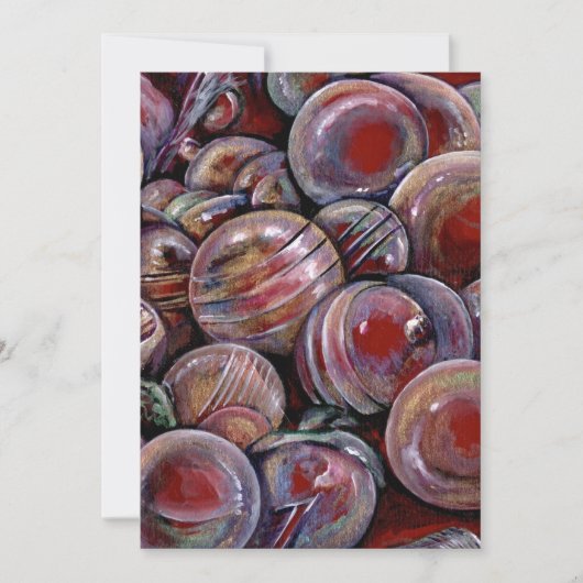 Red Christmas Balls Feiertagskarte (Vorderseite)