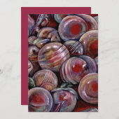 Red Christmas Balls Feiertagskarte (Vorne/Hinten)