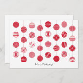 Red Christmas Balls Flat Grußkarte Feiertagskarte (Vorne/Hinten)