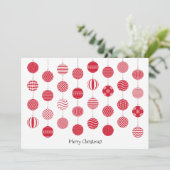 Red Christmas Balls Flat Grußkarte Feiertagskarte (Stehend Vorderseite)