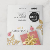 Red Christmas Balls Gaben Gold Snowflakes Geschenk Platzkarte (Außenseite Aufgefaltet)