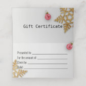 Red Christmas Balls Gaben Gold Snowflakes Geschenk Platzkarte (Innenseite Aufgefaltet)