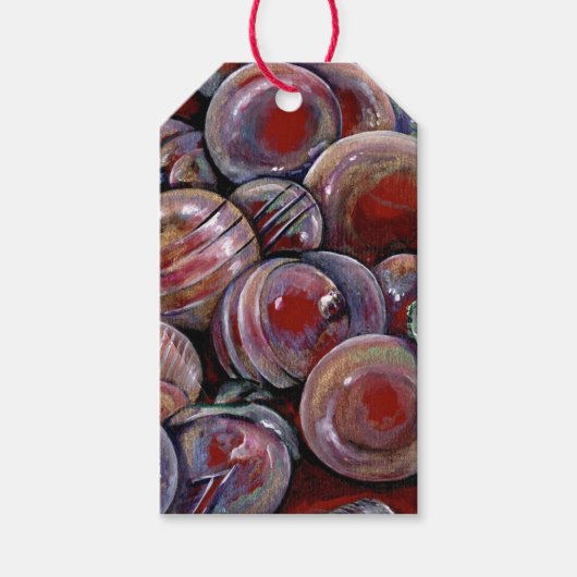 Red Christmas Balls Geschenkanhänger (Vorderseite)