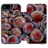 Red Christmas Balls Incipio iPhone Geldbeutel-Hülle (Folio Geöffnet)