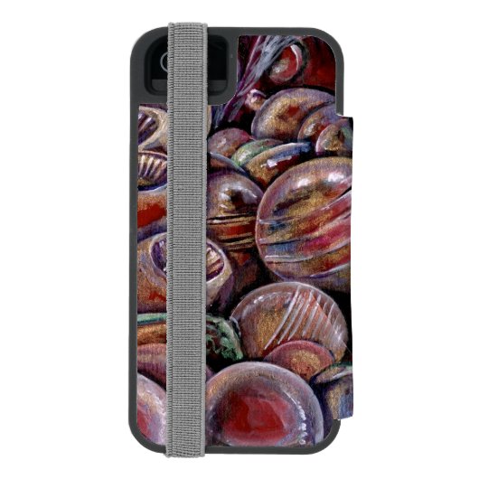 Red Christmas Balls Incipio iPhone Geldbeutel-Hülle (Folio Rückseite)