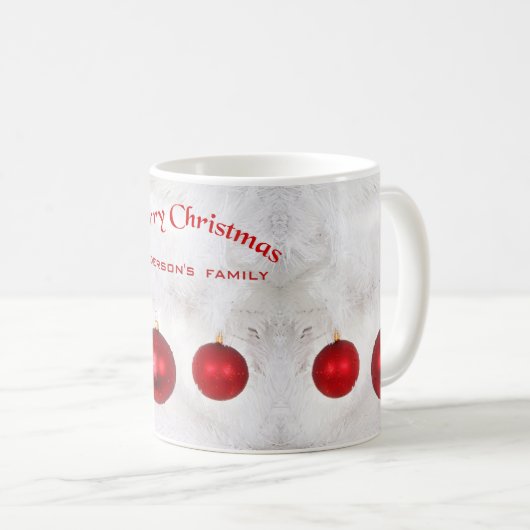 Red Christmas Balls Kaffeetasse (VorderseiteRechts)