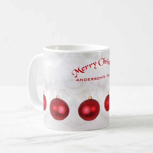 Red Christmas Balls Kaffeetasse (Vorderseite Links)
