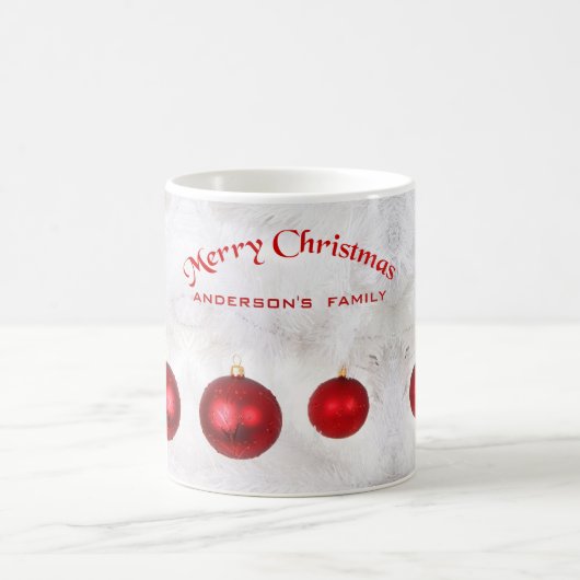 Red Christmas Balls Kaffeetasse (Mittel)