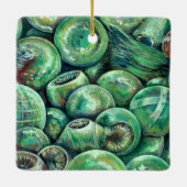 Red Christmas Balls Keramikornament (Rückseite)