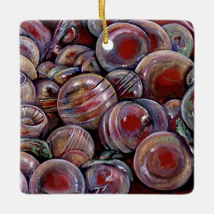 Red Christmas Balls Keramikornament