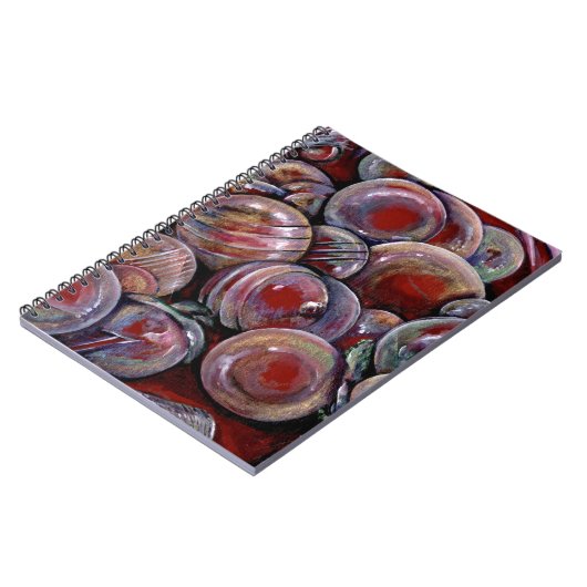 Red Christmas Balls Notizblock (Linke Seite)