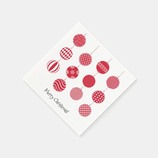 Red Christmas Balls Paper Napkin Serviette (Ecke)