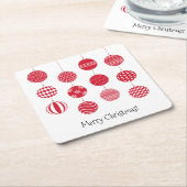 Red Christmas Balls Paper Untersetzer (angewinkelt)